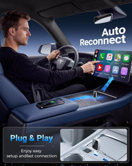 Wireless CarPlay Adapter,Wired CarPlay to Wireless Carplay for iPhone | Mini,Stable Connection Compatible with iOS 10+ & OEM Wired CarPlay Vehicles