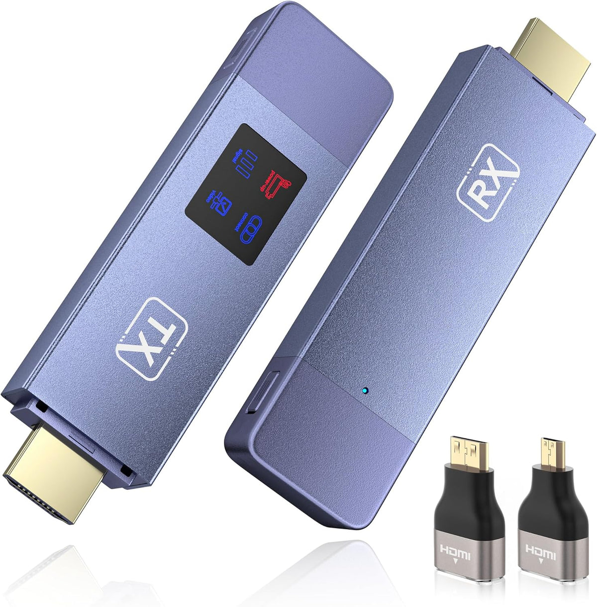 Kabelloser HDMI-Sender und -Empfänger, Plug and Play Tragbares 2,4 G/5 G Wireless HDMI Extender Kit, 4K-Dekodierung, 1080P-Ausgang für Video- und Audio-Streaming auf Monitor von