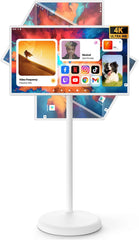 YAOKIREN 32" Smart Portable TV, 4K/1080P Mobile TV, Android OS, 6GB+128GB, Built-in 15000mAh Battery, 13MP Camera for Video Calls, Swivel Rotating Stand, Voice Remote, Wireless Smart Display