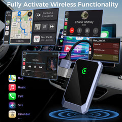 Wireless CarPlay Adapter, Convert Factory Wired to Wireless, Easy Plug and Play Setup, Zero Delay, Supports Voice Assistant, Compatible with Cars with OEM Wired CarPlay & iOS 10+