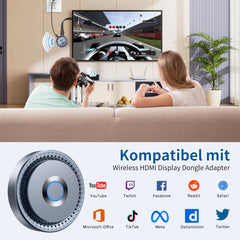 Miracast Wireless Hdmi Dongle Adapte, Hdmi Bluetooth Adapter Wi-Fi Dongle mit Screen Mirror für Streaming von Video/Audio/Dateien Übertragung von Laptop, PC, Smartphone auf HDTV, Beamer, Monitor