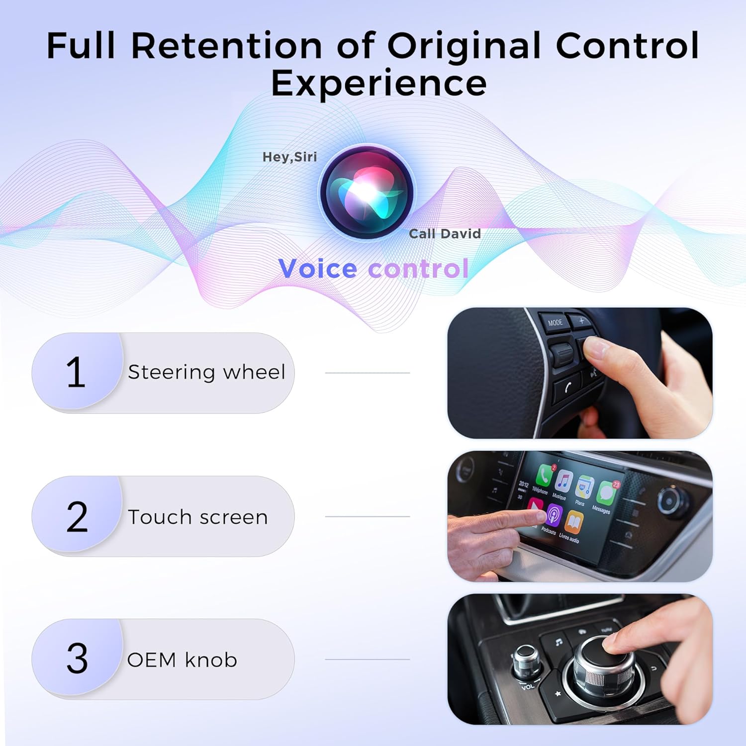 Wireless CarPlay Adapter, Convert Factory Wired to Wireless, Easy Plug and Play Setup, Zero Delay, Supports Voice Assistant, Compatible with Cars with OEM Wired CarPlay & iOS 10+