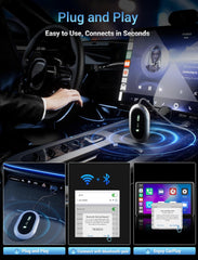 Wireless CarPlay Adapter - Converts Wired to Wireless CarPlay in 5 Seconds, Plug & Play, A7 Dual-Core Chip, Zero Latency, Stable Connection, Compatible with Apple iPhone iOS 10+ & Vehicles 2015+