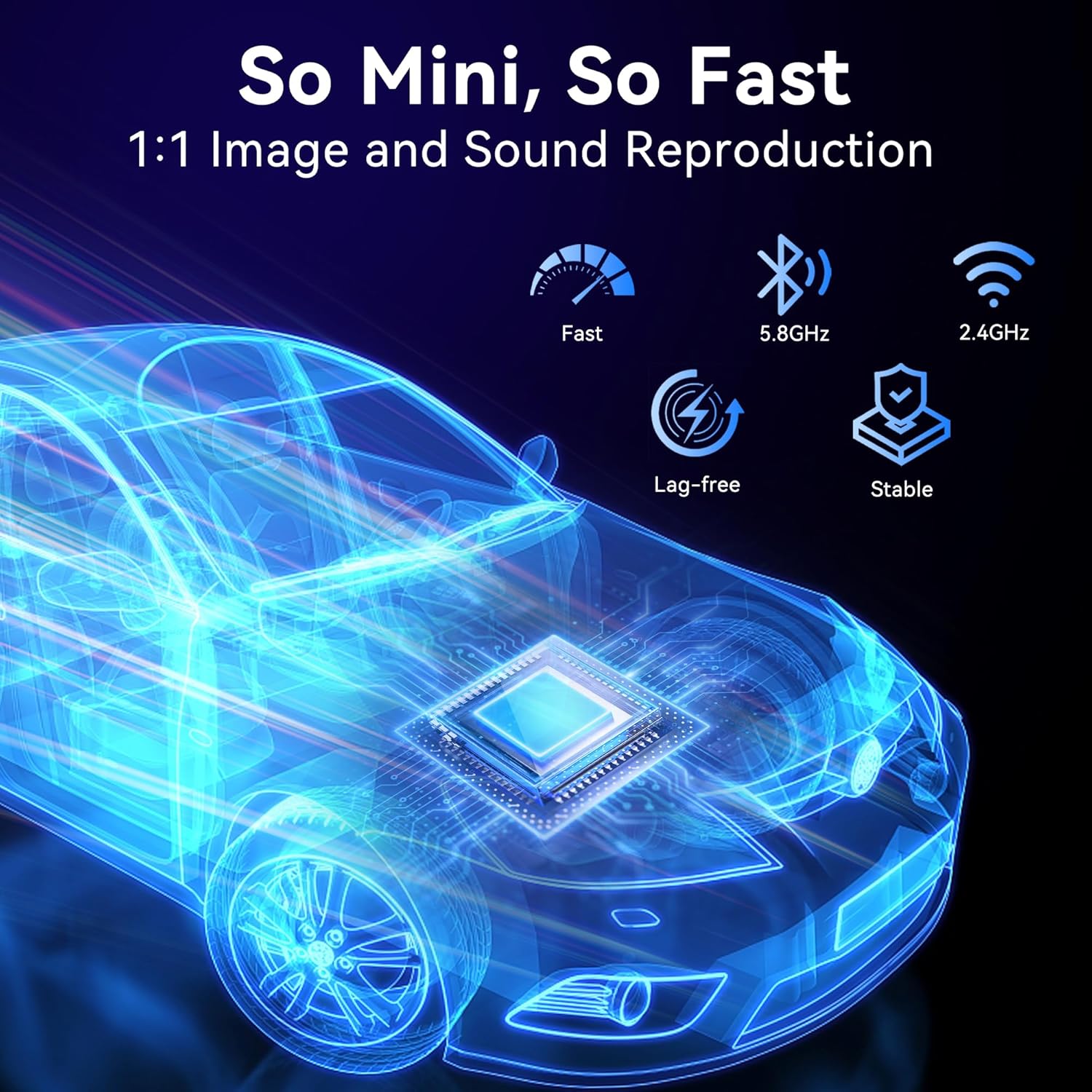 Wireless Android Auto Adapter, Wireless carplay Adapter, Latest NFC Touchscreen Connectivity, Wireless Plug-and-Play for Android Devices (Android 11 and Above)