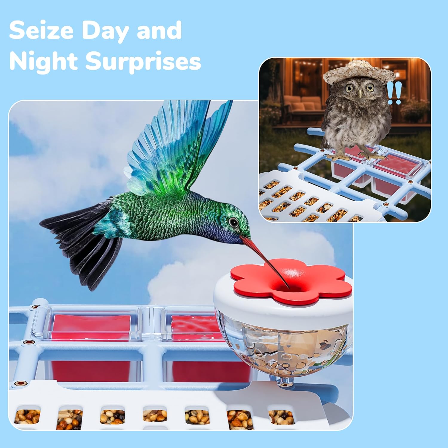 Bird Feeder with Camera, 2K HD Video Capture, 5000mAh Battery with Solar Panel, Instant Arrival Alerts, Live View, AI Species Identification, Perfect for Bird Lovers