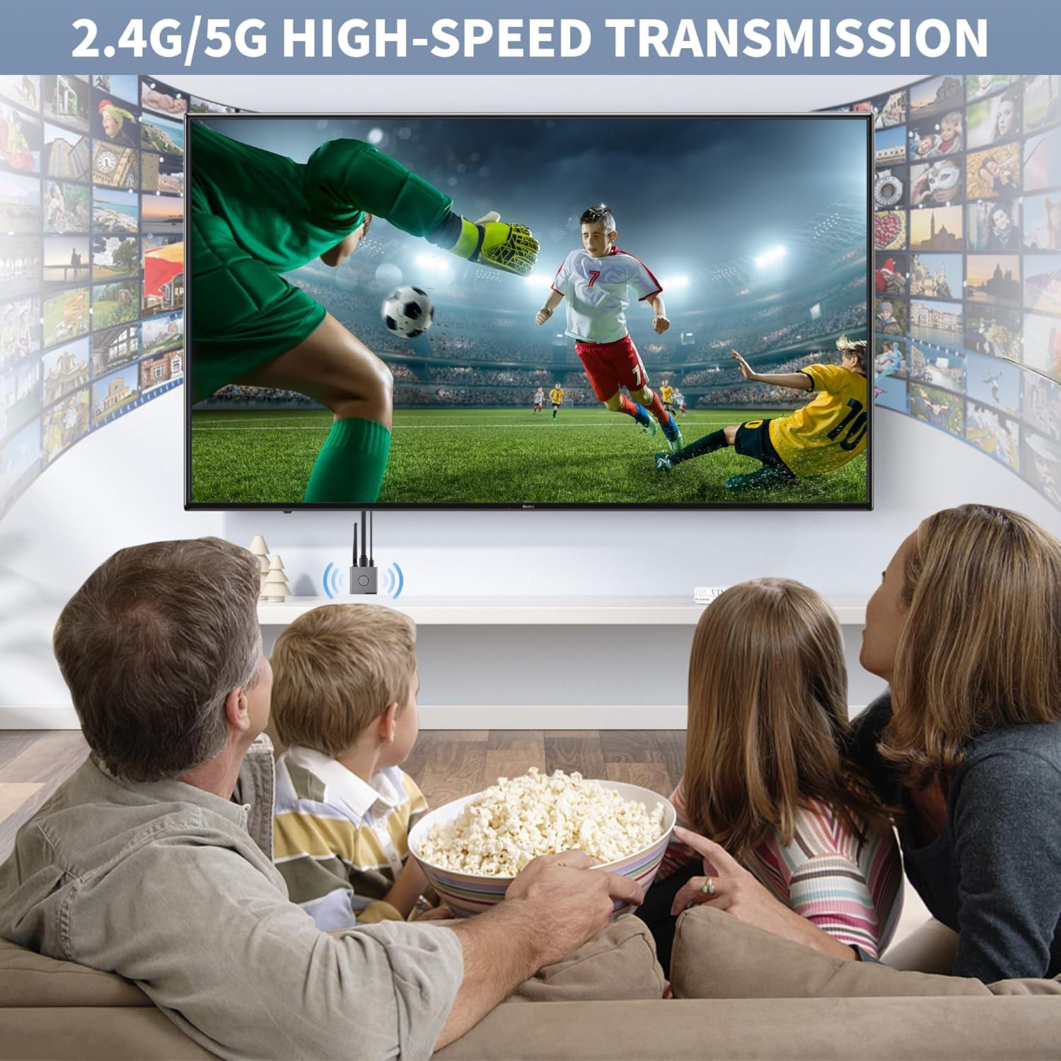 Wireless HDMI Display Dongle Adapter,Portable Transmitter,Plug & Play Streaming Media/Audio/File HDMI Wireless Extender from Smartphone,Laptop to HDTV/Monitor/Projector,Support Airplay DLNA Miracast