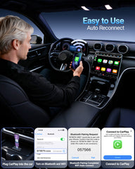 Wireless CarPlay Adapter for Apple iPhone（2026 Upgraded） Mini Design, Converts Factory Wired to Wireless Adapter for CarPlay, Plug and Play, Auto Connect Fast and Stable(Purple)